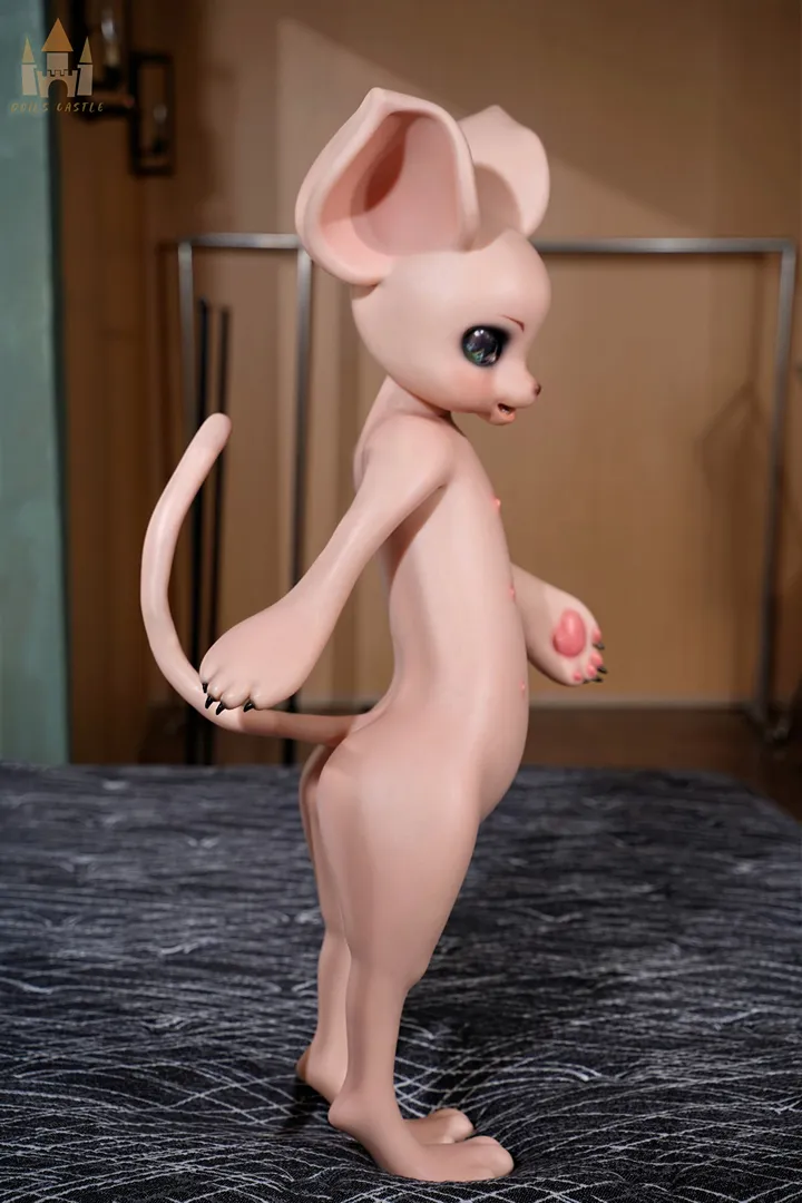 100CM Fur Fapdolls Cream Mouse Furry Silicone Doll